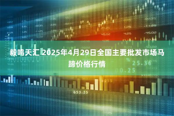 毅鸣天汇 2025年4月29日全国主要批发市场马蹄价格行情